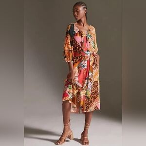 Geisha Designs Anthropologie Collage Midi Dress Size Small